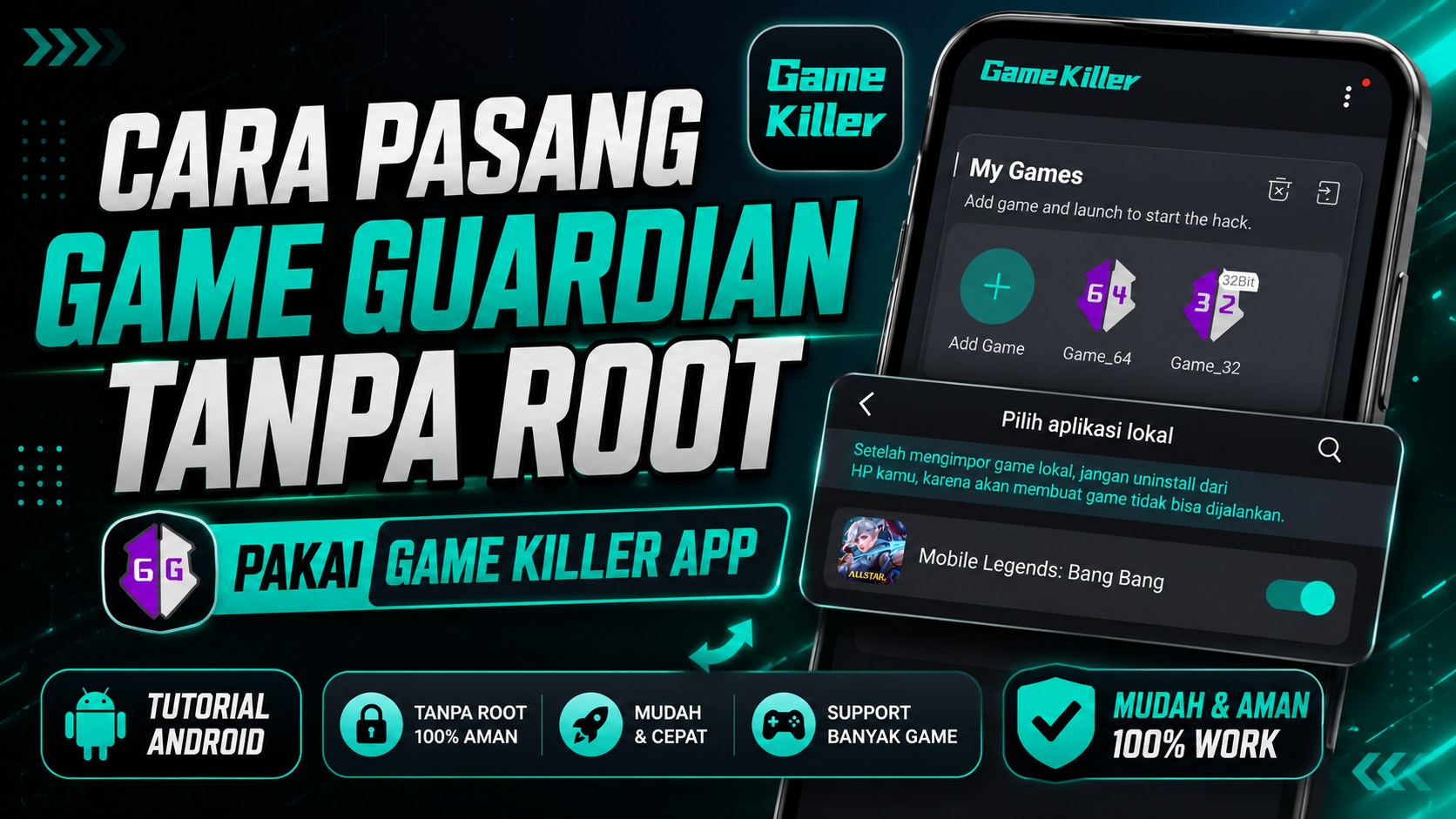 Cara Pasang Game Guardian Tanpa Root Menggunakan Game Killer App